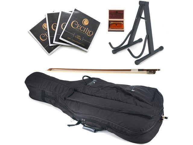 Cecilio Cco-100 Student Cello with Soft Case, Stand, Bow, Rosin, Bridge and Extra Set of Strings, Size 1/4