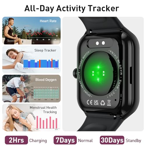Smart Watch(Answer/Make Call), 1.96 HD Smartwatch for Men Women, 2025 New Fitness Watch with 112+ Sport Modes, Heart Rate, Sleep Monitor, Pedometer, IP68 Waterproof Activity Tracker for Android iOS