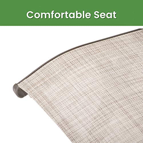 Crestlive Products  Outdoor Adjustable Chaise Lounge Chairs (Set of 2) Beige Fabric, Brown Frame