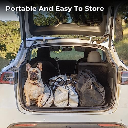 Space Acacia Camping Tent, 2-3 Person Pop Up Tent for Camping with 6'10'' Height, 1 Door, 8 Windows, Waterproof Easy Setup Instant Hub Tent with Removable Rainfly, Footprint for Car Camping, Glamping