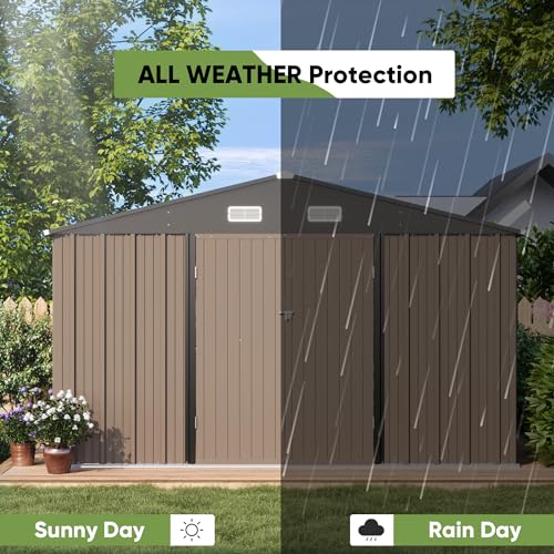 Patiowell 3 x 3 FT Outdoor Storage Shed,Small Garden Tool Storage Shed with Sloping Roof and Single Lockable Door, Outdoor Shed for Backyard Garden Patio Lawn, Grey