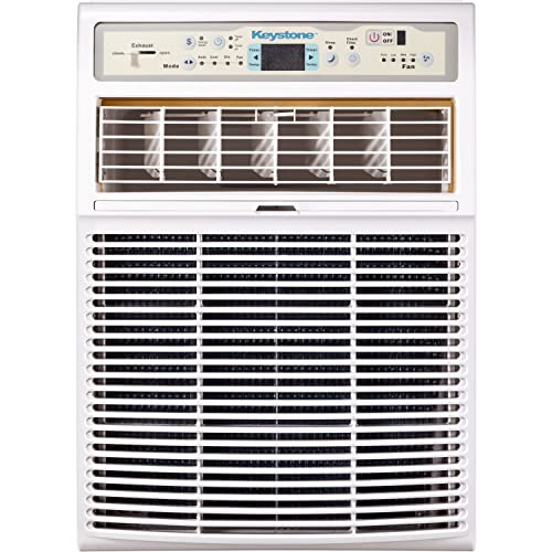 Keystone Slider Casement Window-Wall Air Conditioner and Dehumidifier with 4-Way Air Direction Control