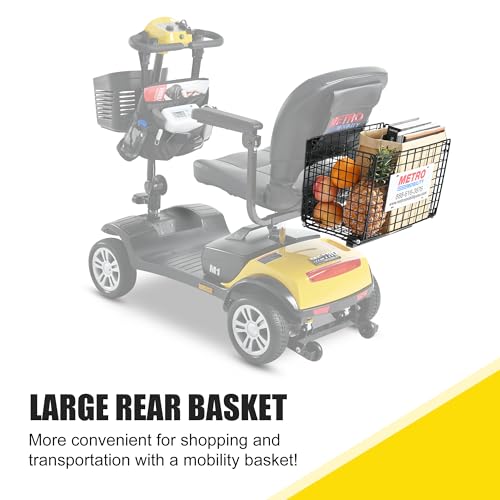300W Folding Mobility Scooter 300lbs Capacity, 4 Wheel Powered Mobility Scooters with Large Rear Basket, Lightweight Electric Scooter with Multiple Pockets & Storage Box (Purple)