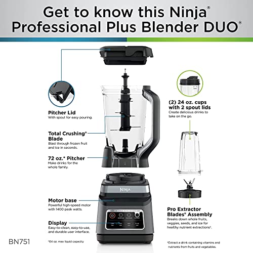 Ninja BN751 Auto-iQ Professional Plus DUO Blender New