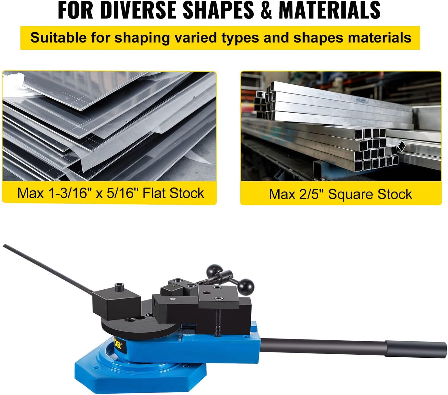 VEVOR SBG-40 Metal Scroll Bender High-Hardened Steel Scroll Bender Combination of Scroll Radius and Angle Bending Universal Metal Rod Bender For Steel Brass Cooper Aluminum