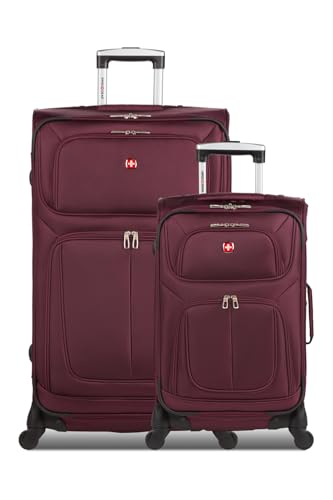 SwissGear Sion Softside Expandable Luggage, Black, Checked-Large 29-Inch