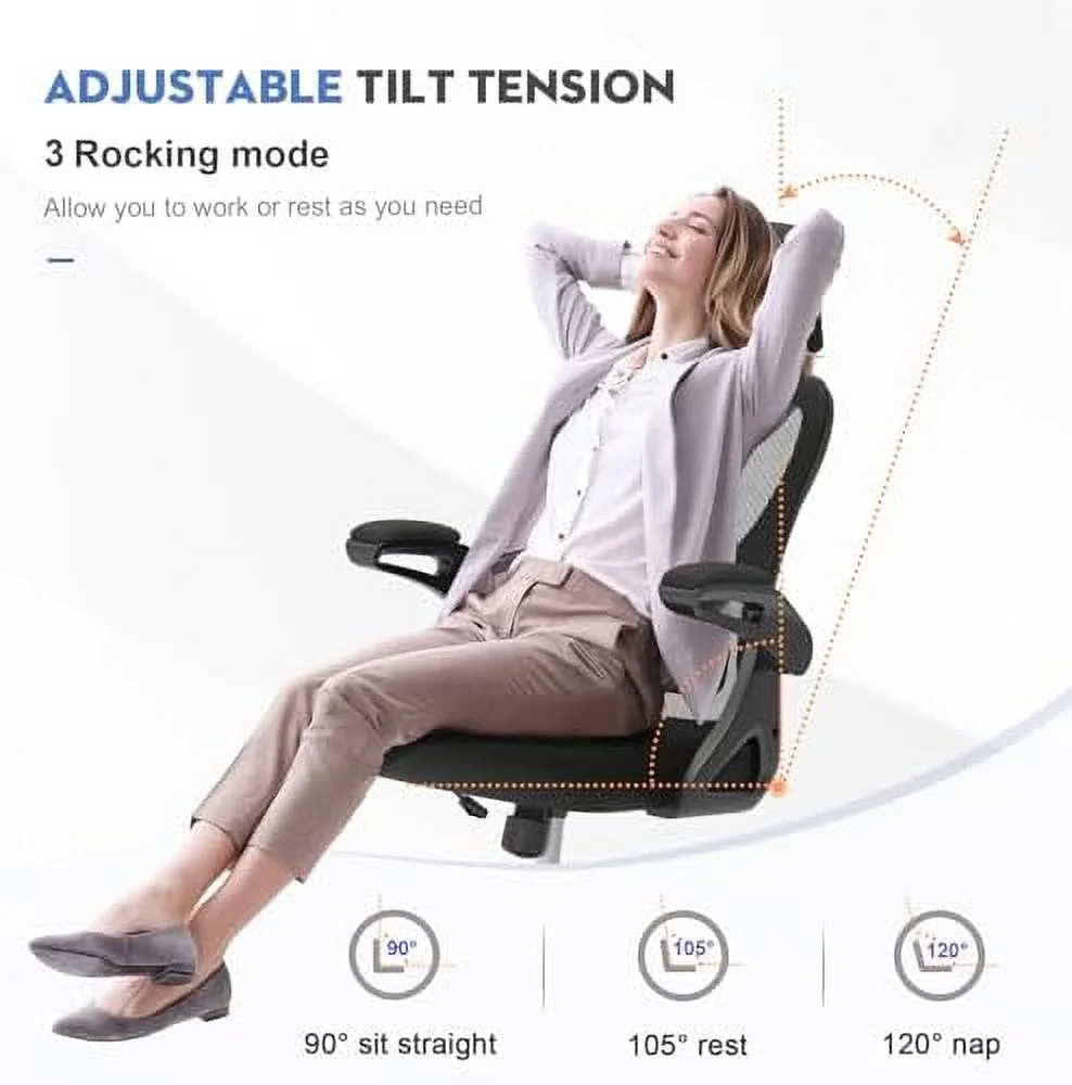 Office Chair - Ergonomic Desk Chair with Adjustable 2D Headrest &amp; Lumbar Support  Til t&amp; Height Adjustment  Office Desk Chairs
