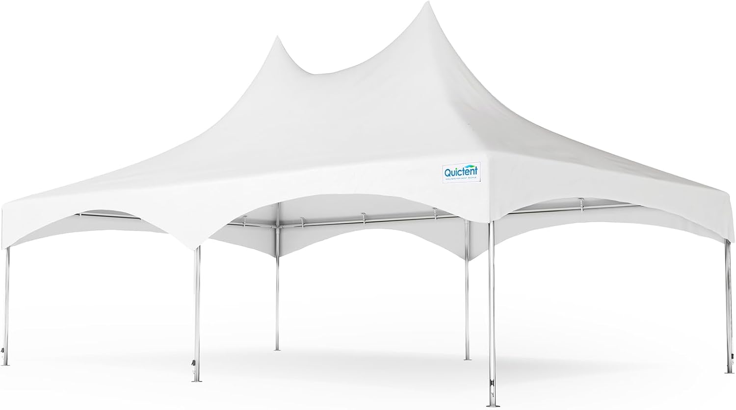 Quictent 20x30ft Party Tent Outdoor Heavy Duty Canopy Gazebo Fire Retardant White Vinyl, 100 Person Capacity Tent for Parties, Weddings, and Events, Commercial and Residential Use