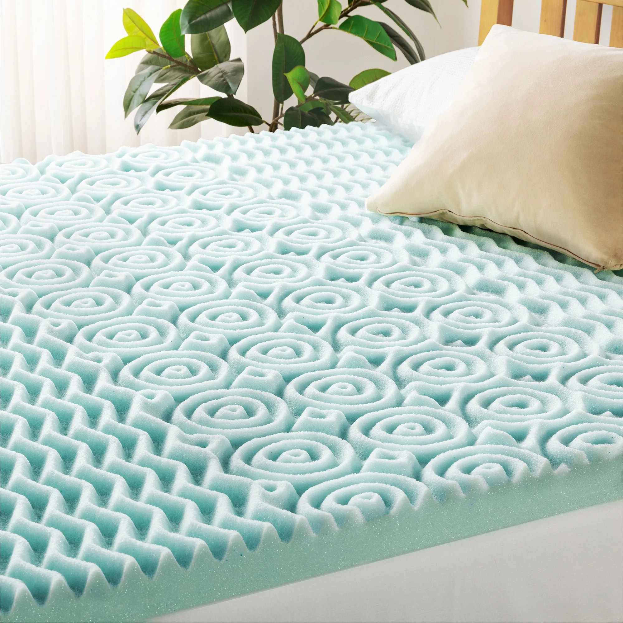 Mellow 4" 5-Zone Cooling Gel Memory Foam Mattress Topper, Full