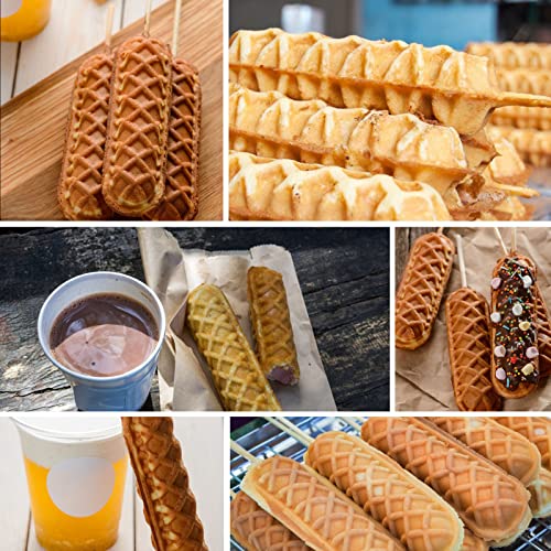 6pcs Waffle Stick Maker, Stainless Steel Waffle Stick Maker Corn Hot Dog Waffle Maker Machine Non-Stick Waffle Irons 50-300℃ Temp Control for Home Commercial Use