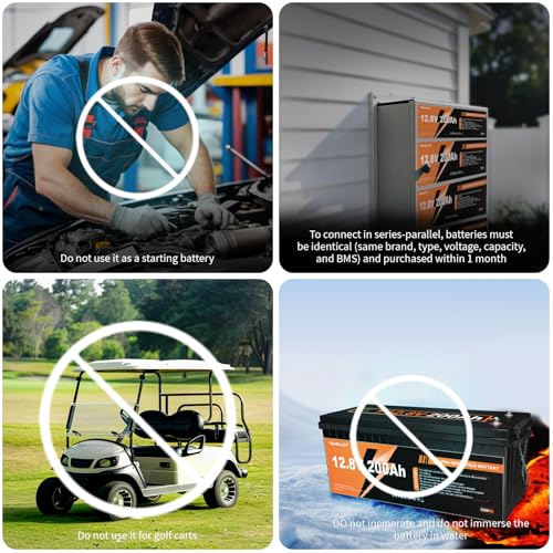 12V 300Ah LiFePO4 Lithium Battery, Built-in 200A BMS with 6000+ Deep Cycles Rechargeable 3840Wh Lithium Battery for RV Solar Marine Solar Panel Camping