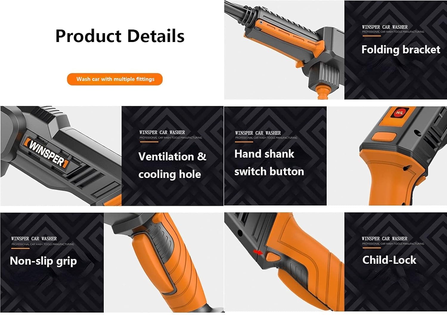 Cordless Pressure Washer - Portable and Lightweight Multitool Cleaner Set - 15AH High-Capacity & Long Battery Life | MAX 1160 PSI 20V Power Cordless Machine for Car, House & Garden