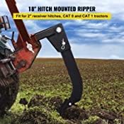 VEVOR Hitch Mounted Ripper, 18" Shank Length Box Scraper Shank, 4 Hole Site Box Blade for Tractor, 2 Locating Pins Ripper Shank, 2 Plough Tips Box Blade Shank Teeth Pack of 2