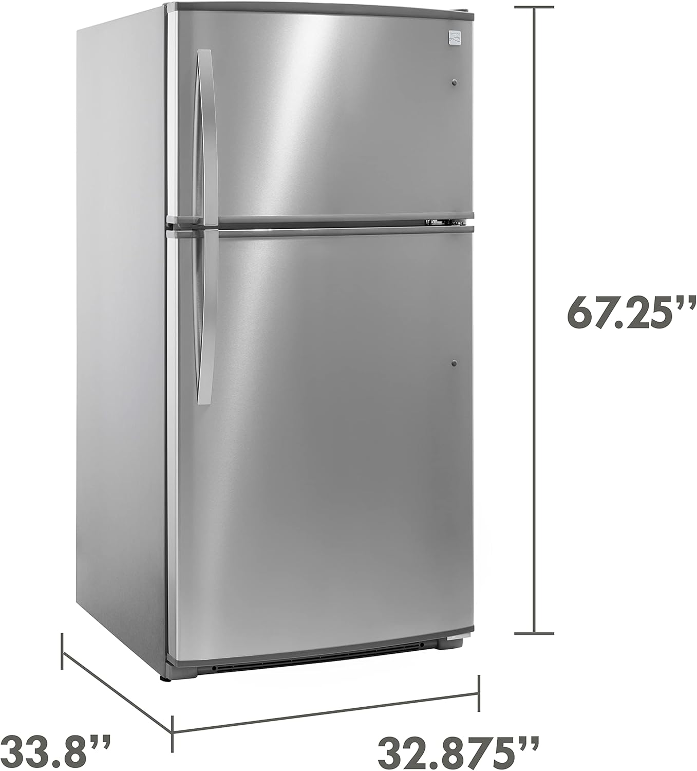 Kenmore 33" Top-Freezer Refrigerator with 21 Cubic Ft. Total Capacity, Stainless Steel