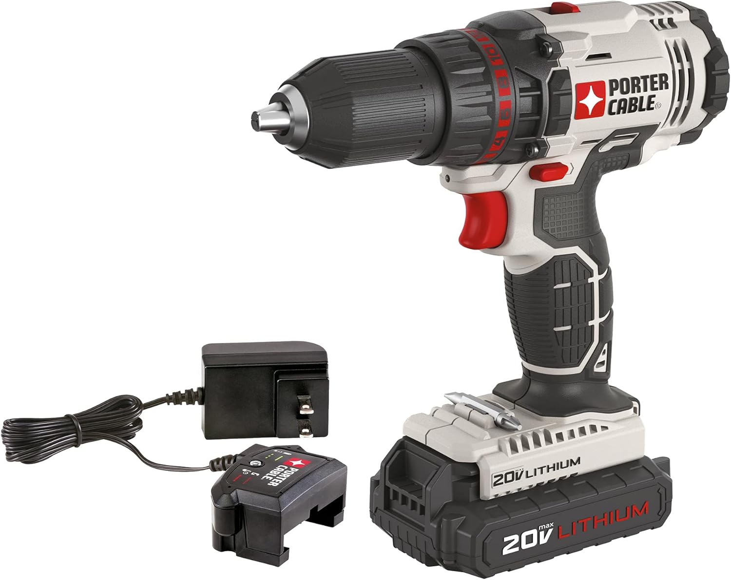 PORTER-CABLE 20V MAX* Cordless Drill/Driver Kit, 1/2-Inch (PCC601LA)