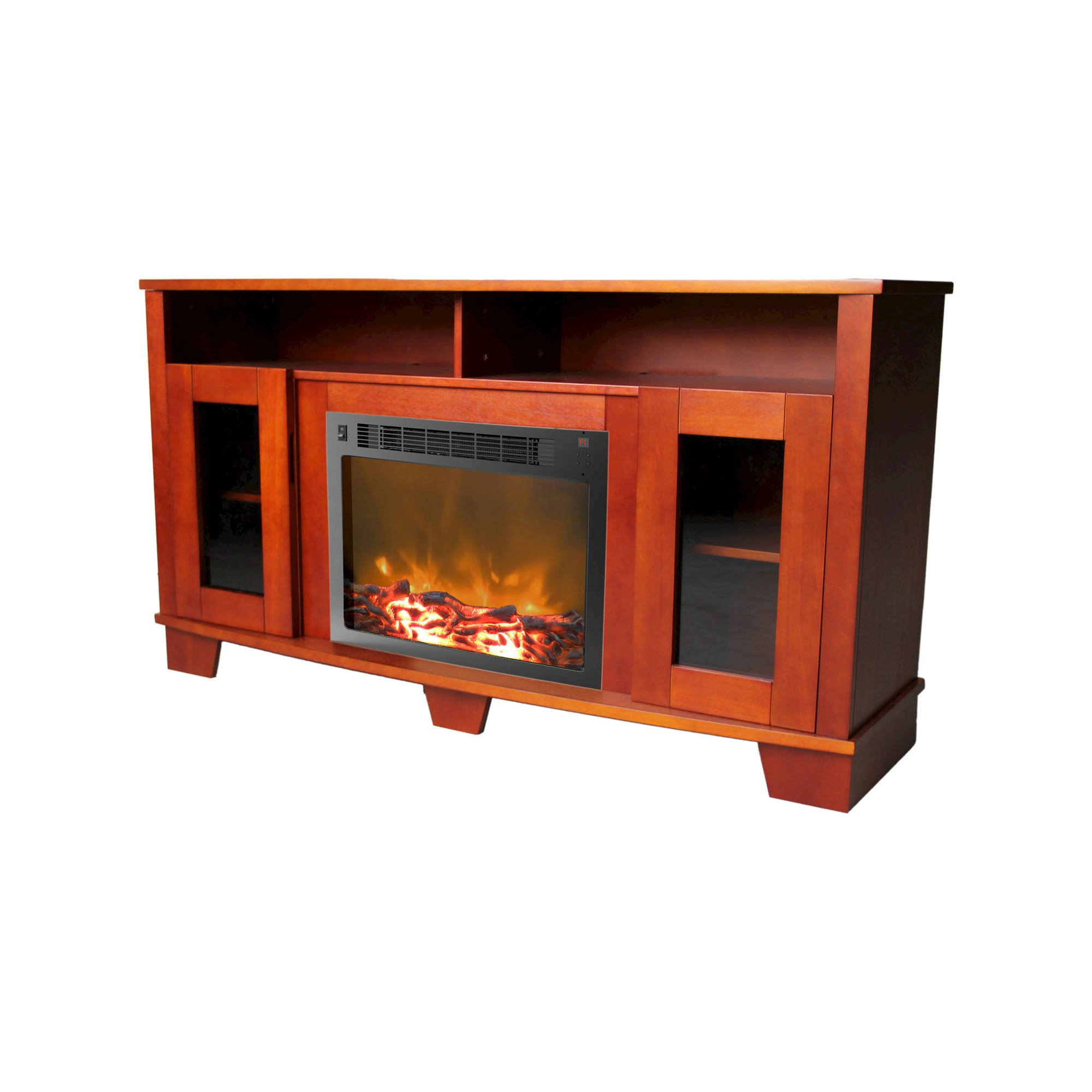 Cambridge Savona Mantel with Electronic Insert, Cherry Fireplace