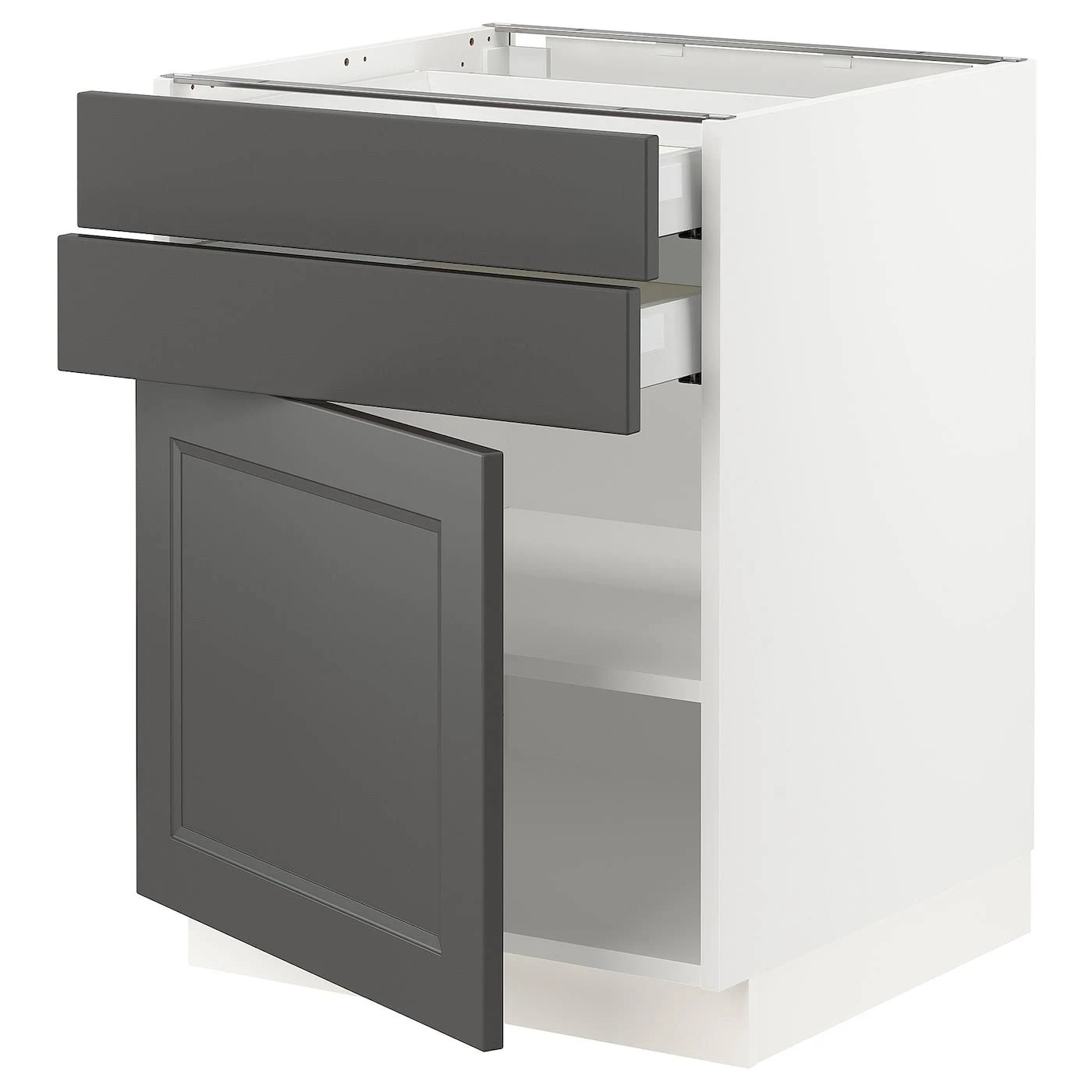 IKEA - SEKTION / MAXIMERA Base Cabinet w/Door u0026 2 Drawers, white/Axstad Dark Gray, 24x24x30 49321919