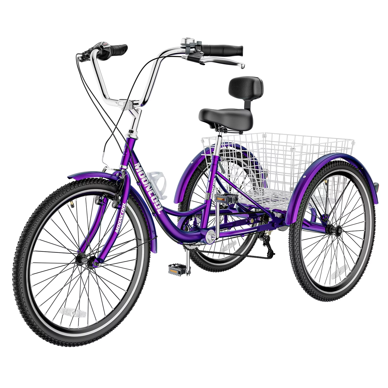 NAIZEA 20"/24"/26" Adult Tricycles, 7 Speed Three Wheel Bike Cruiser Trike with Large Basket for Men, Women, Seniors