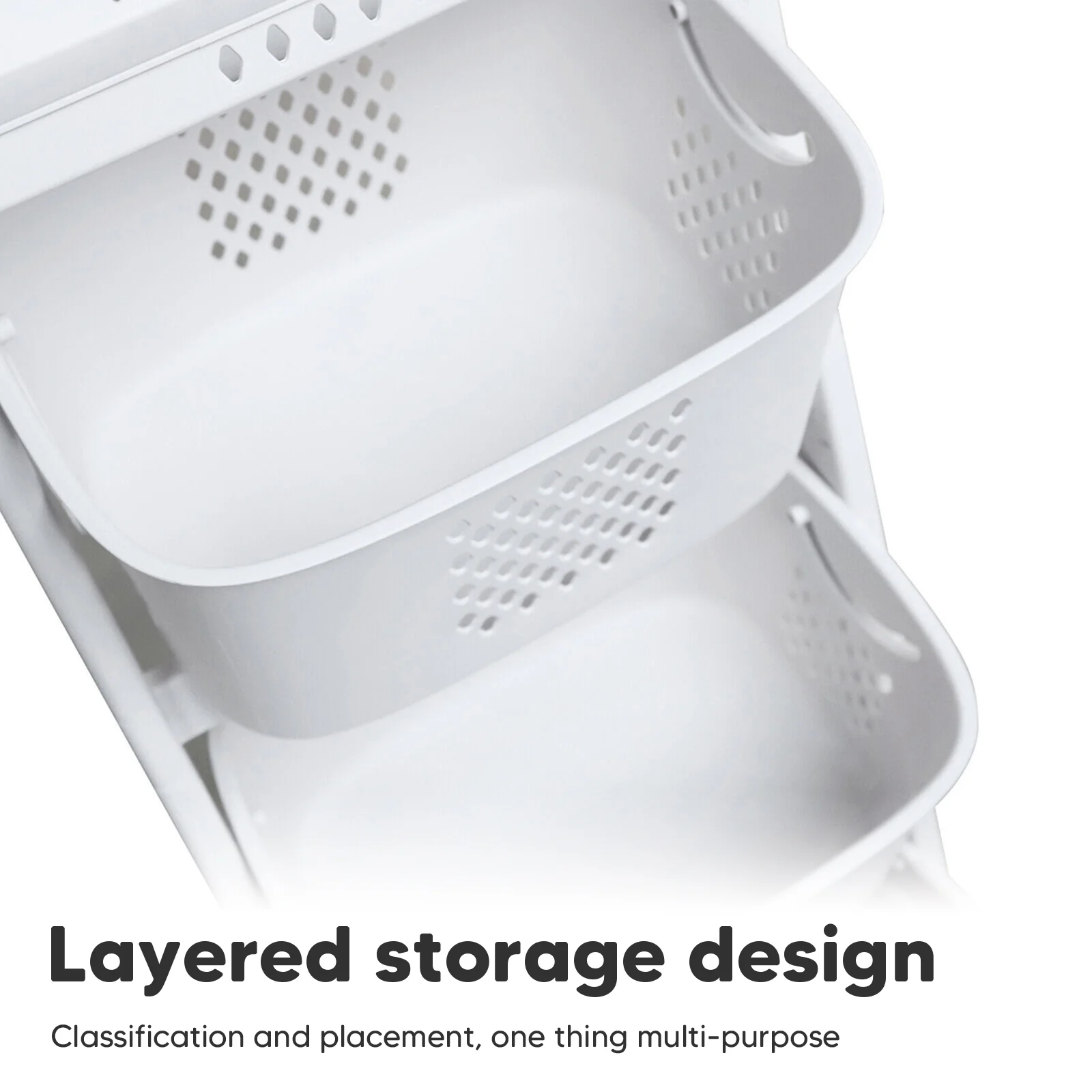Magichomestore 4-Tier Laundry Hamper Sorter, Laundry Storage Organizer with Wheels Removable Rolling Laundry Baskets, Bathroom Cart for Dirty Clothes