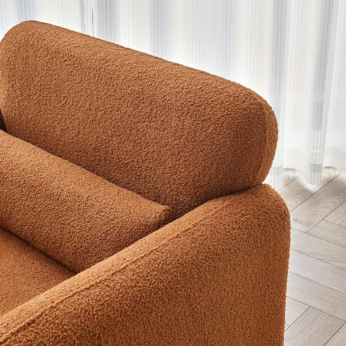 30.7 x 33.5 Modern Accent Chair with Lambskin Sherpa Fabric, Upholstered Comfy Reading Arm Chair for Living Room Bedroom Reception Waiting Room Office(Cream)…