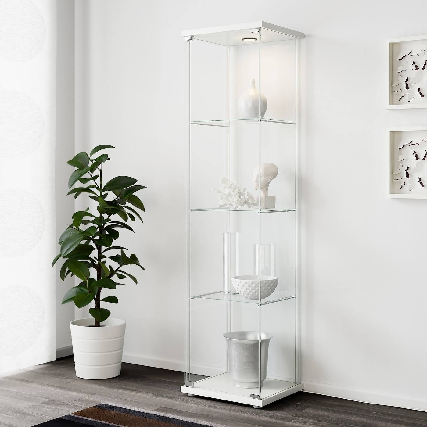 IKEA - Detolf Glass-Door Cabinet, White, 16 3/4x64 1/8