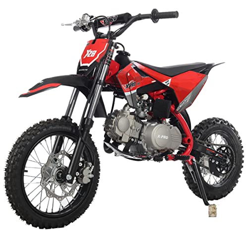 X-PRO 110cc Dirt Bike with Semi-Automatic Transmission, Kick Start, Big 14"/12" Tires! (Orange)