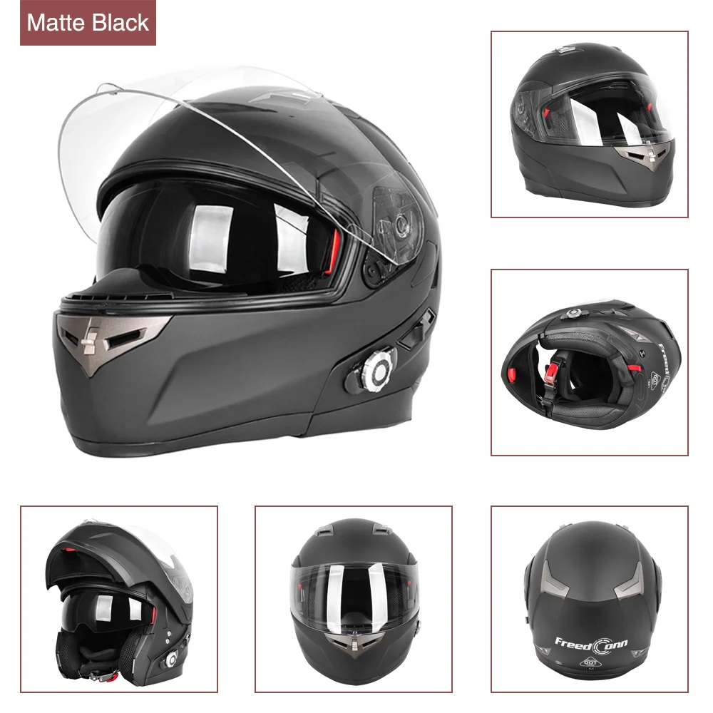 Martian Motorcycle Bluetooth Helmet Full Face Dual Visor Bluetooth Headset: HM-BH2 Matt Black