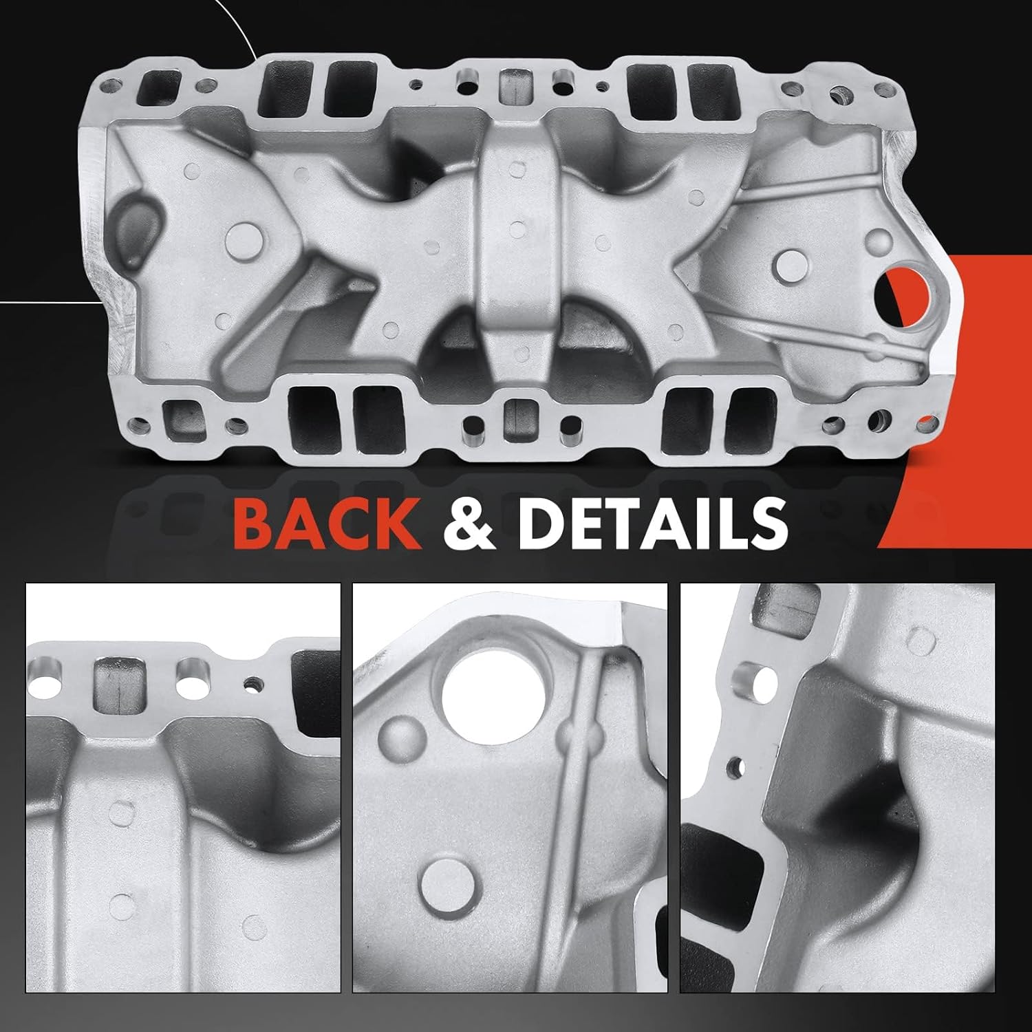 A-Premium Engine Aluminum Dual Plane High-Rise Intake Manifold Compatible with Chevy SBC, V8 305 327 350 400, 1957-1986, Buick, Cadillac, Chevrolet, GMC, Oldsmobile & Pontiac Vehicles