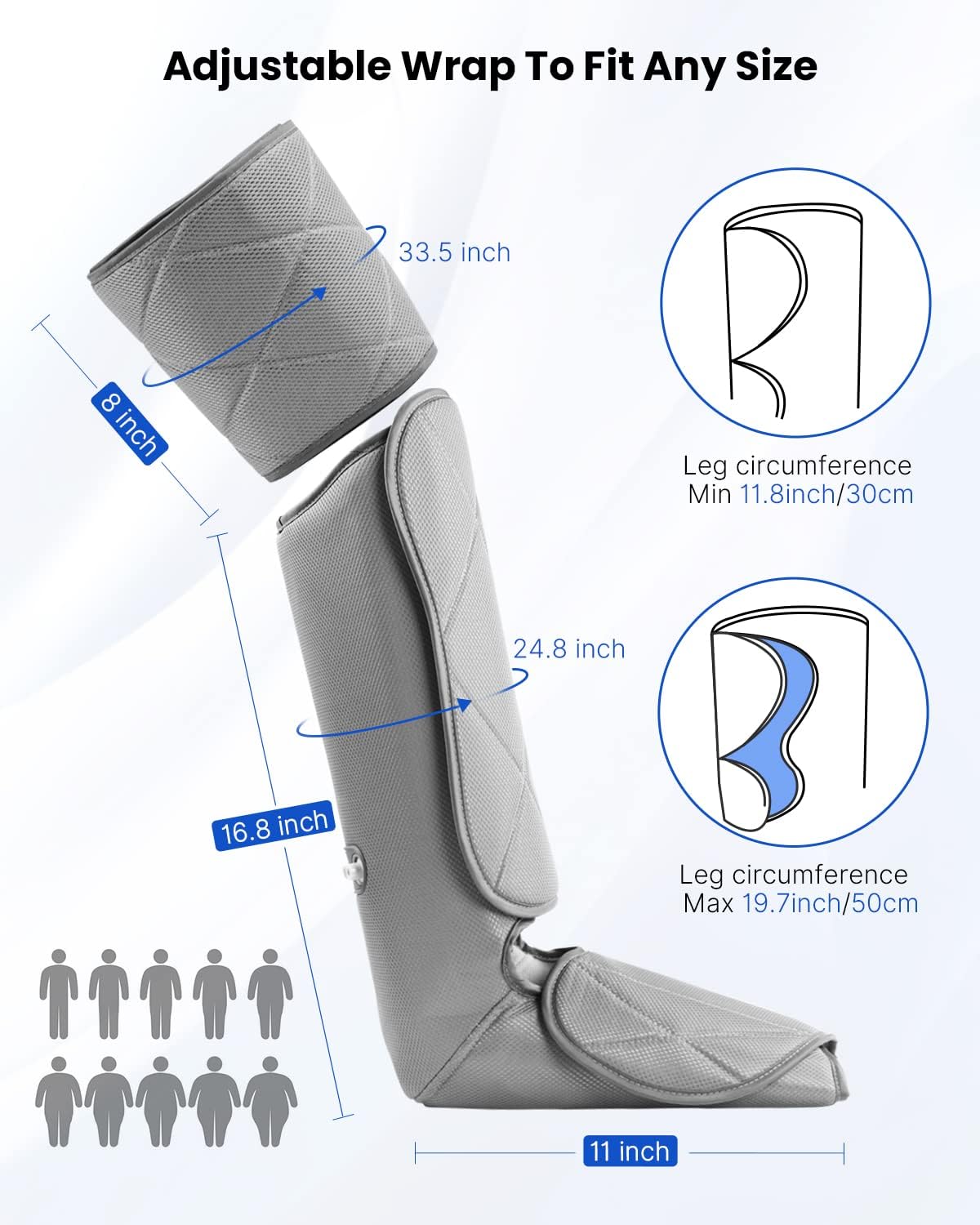 RENPHO Leg Massager for Circulation and Pain Relief, Air Compression Foot Leg Calf Thigh Massage, Helps for Reduce Swelling, Muscle Relaxation, 6 Modes 4 Intensities, Gifts Ideas