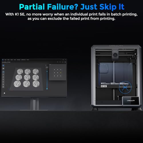 Creality K1C 3D Printer, 2024 New Version 3D Printers with 600mm/s Fast Printing Speed, Support Carbon Fiber Filament 300℃ High-Temp Print, Auto Leveling and Clog-Free Direct Extruder