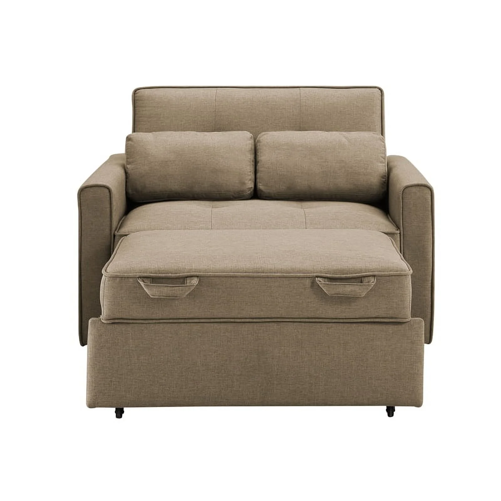 Serta Carlton Twin Convertible Sleeper in Tan Brown Fabric Upholstery
