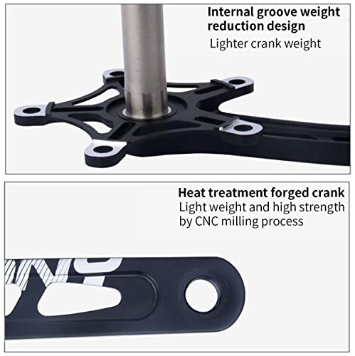 Folding Road Bicycles Crank Arm Set 170mm 130 BCD Crank Arm Set Hollow Integrated Crankset with BB Single Chainring (Color : Colorful A)