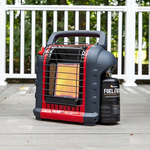 Mr. Heater F215100 MH4B Little Buddy 3800-BTU, Indoor Safe Propane Heater With ODS & Tip-Over Protection, Heating Area Up to 95 Sq. Ft - Lightweight, Medium - Black/Red