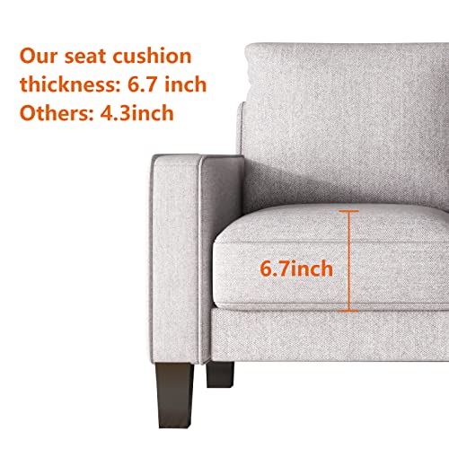 Modern Living Room Furniture Sofa, Multiple Combination Set Sofa, Linen Fabric Upholstered Modern Recliner Sofa, with Storage Space for Apartment Bedroom Office (Beige 2-Seater)