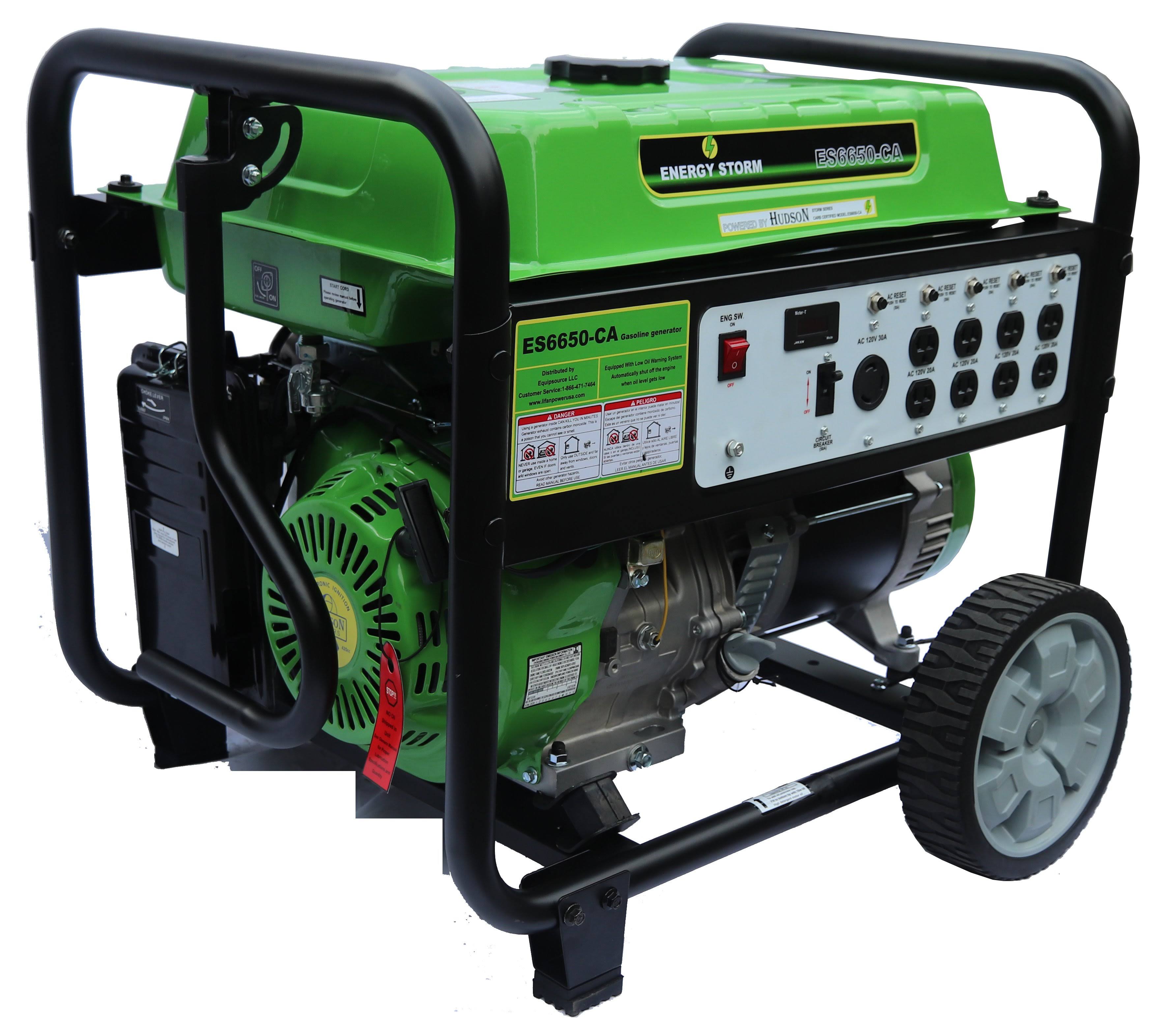 Lifan 6500-Watt Surge 6000 Watt Rated Recoil Start Open Frame Generator -CARB, ES6650-CA