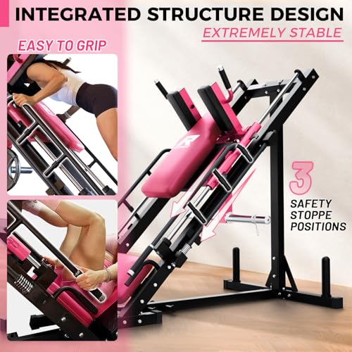 RitFit Leg Press Hack Squat Machine, Professional Adjustable Leg Press Machine for Home Gym with Linear Bearing, Specialty Hack Squat Machine for Full Lower Body Workout with Weight Storage Posts