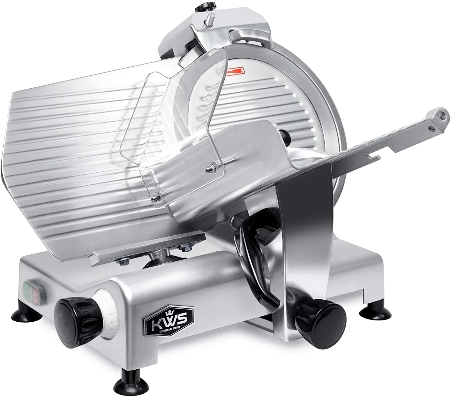 KWS Premium Commercial 420w Electric Meat Slicer 12" Stainless Steel Blade, Frozen Meat/ Cheese/ Food Slicer Low Noises