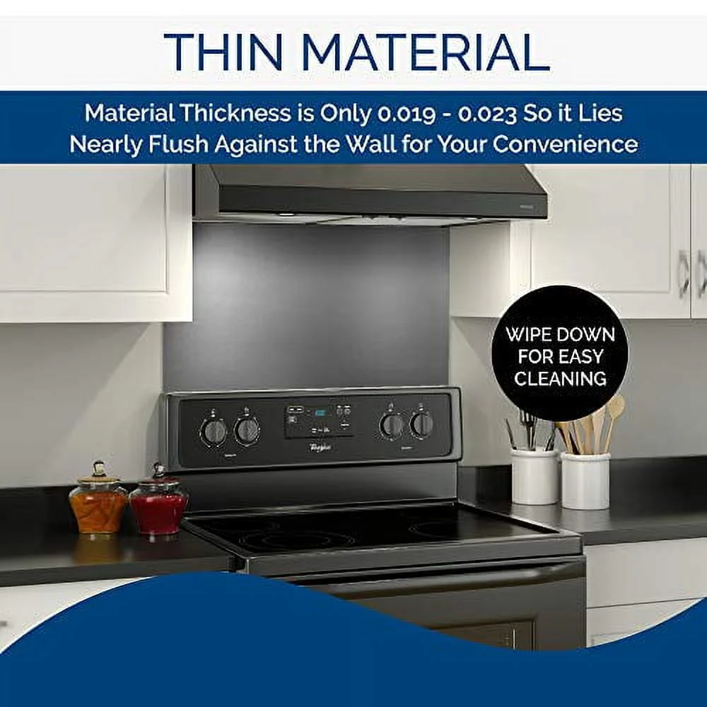 Broan Backsplash Range Hood Wall Shield for Kitchen, Reversible Stainless Steel, 24 x 30