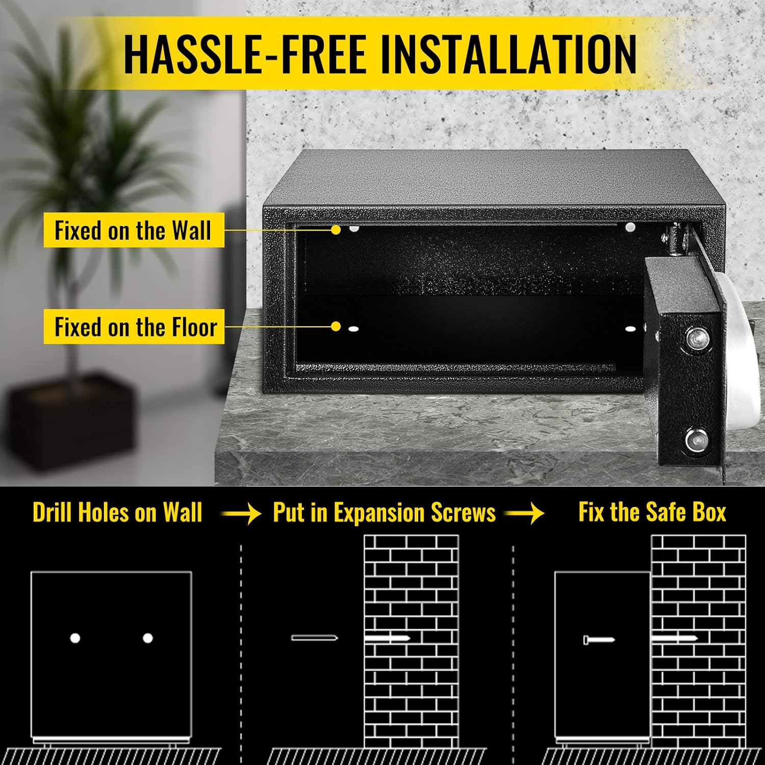 VEVOR Digital Depository Safe 1.7 Cubic Feet Made of Carbon Steel Electronic Code Lock Depository Safe with Deposit Slot with Two Emergency Keys Depository Box for Home Hotel Restaurant and Office