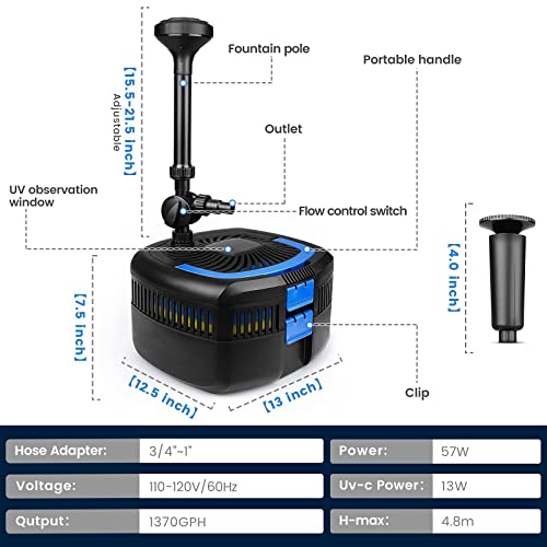 ANBULL Pond Filter Fountain Pump¡­