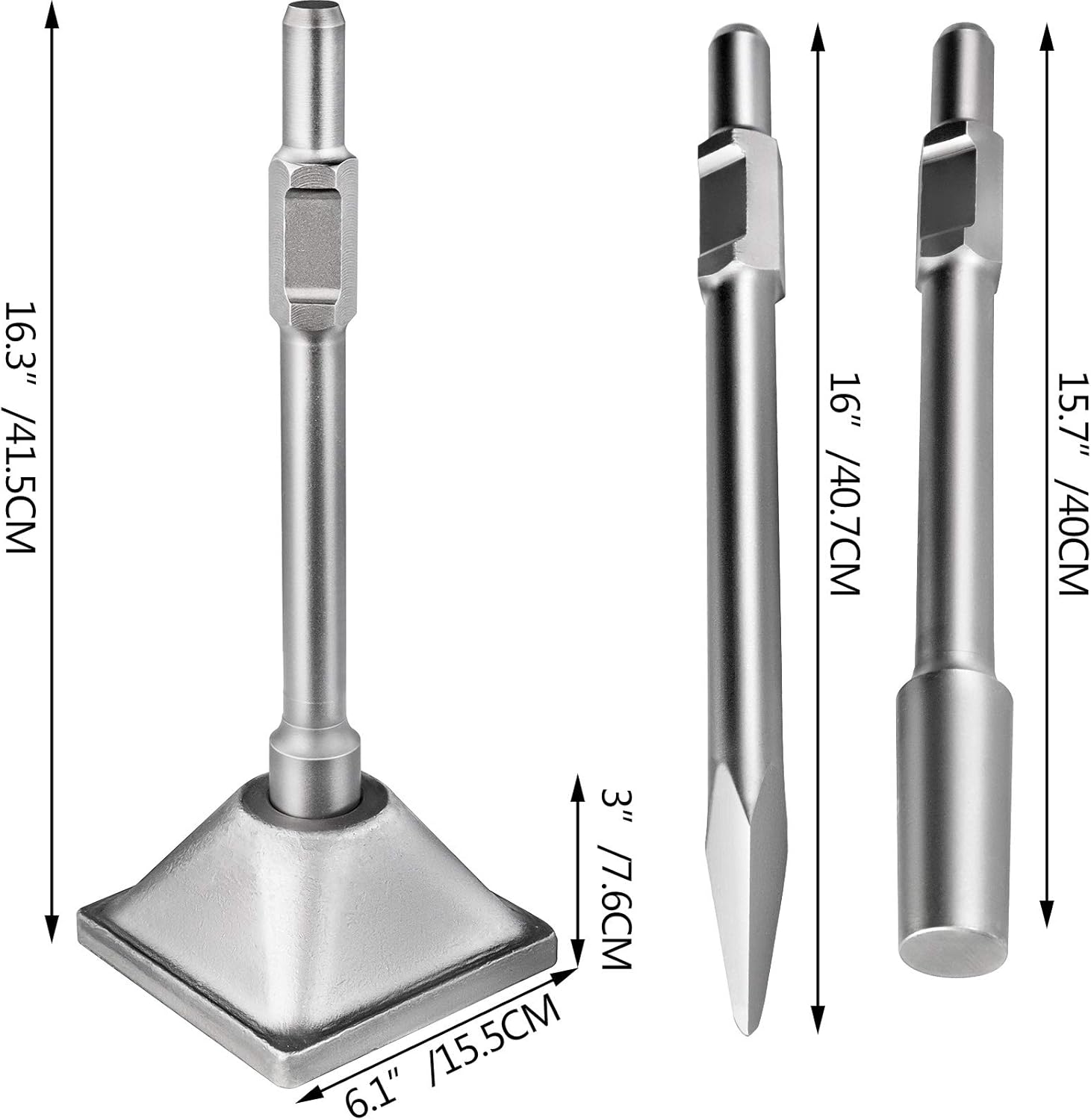 Bestauto Jack Hammer 1-1/8" Tamper Shank, Dirt Tamper 6x6" Compactor Plate with Electric Chisel Dirt Compactor, Demolition Jackhammer Bits Solid Compactor Breaker Hammer Concrete Tamper Asphalt Tools