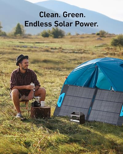 Anker 521 Portable Power Station Upgraded with LiFePO4 Battery, 256Wh 6-Port PowerHouse, 300W (Peak 600W) Solar Generator (Solar Panel Optional), 2 AC Outlets, 60W USB-C PD Output, Outdoor Generator
