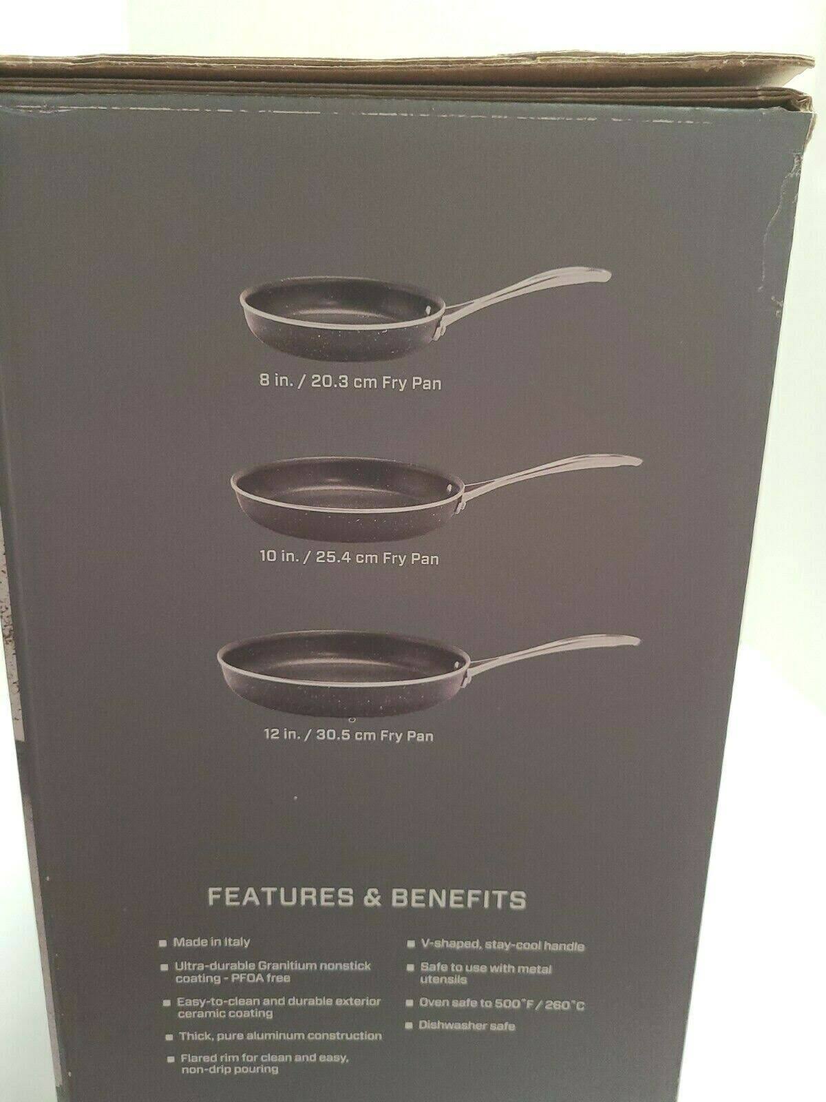 Henckels Capri Notte Granitium Ultra-Durable Nonstick Coating 3 Piece Pan Set