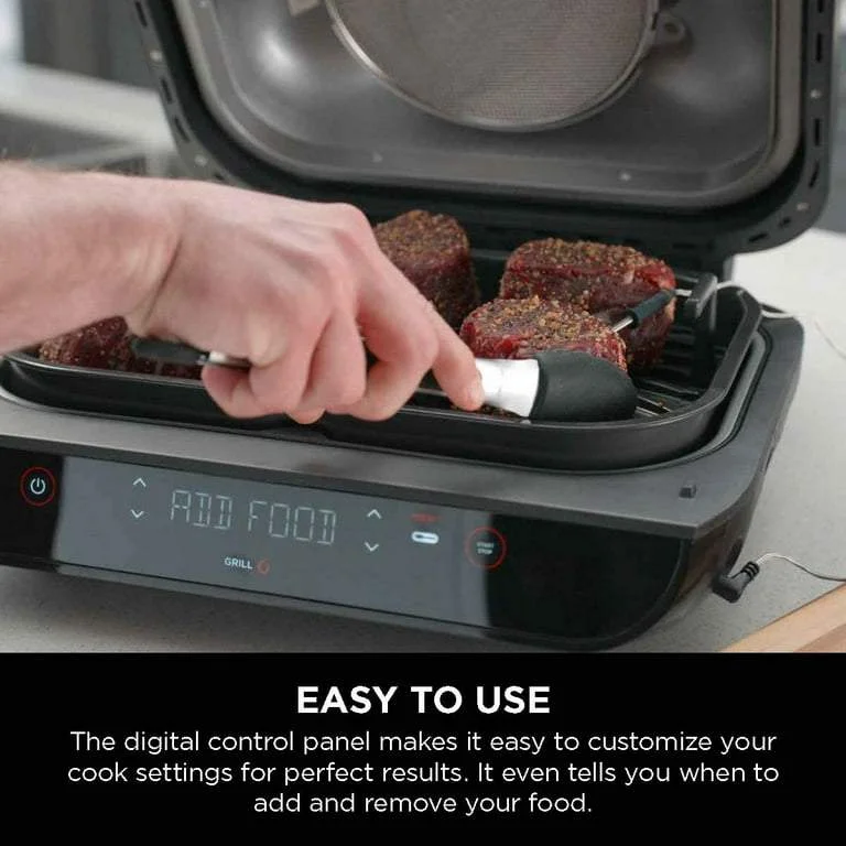 Open Box Ninja FG550 Smart XL 4 in1 Indoor Grill Air Fryer - Gray