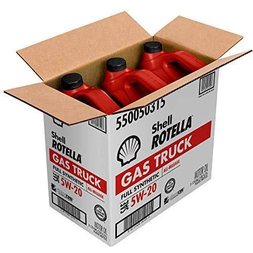 Shell Rotella GAS Truck Full Synthetic 5W-20 Motor Oil for Pickups and SUVs (5-Quart, Case of 3)