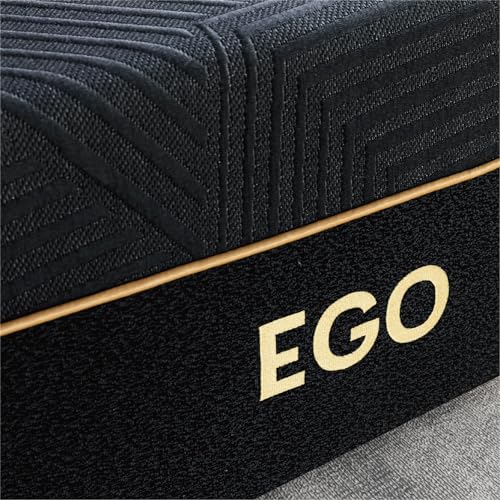 EGOHOME 14 Inch King Size Memory Foam Mattress for Back Pain, Cooling Copper Gel Bed in a Box, Foam Made in USA, CertiPUR-US Certified, Therapeutic Medium Firm, 76x80x14 Black
