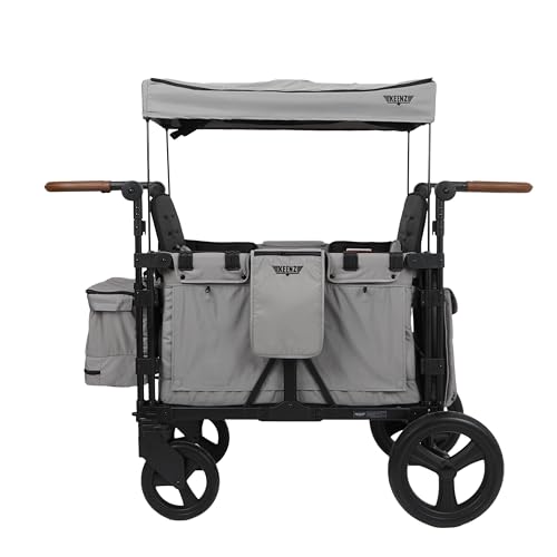 Keenz XC 2.0 - Luxury Comfort Stroller Wagon | Foldable 2 Passenger Double Seater with Adjustable Canopy | Cream