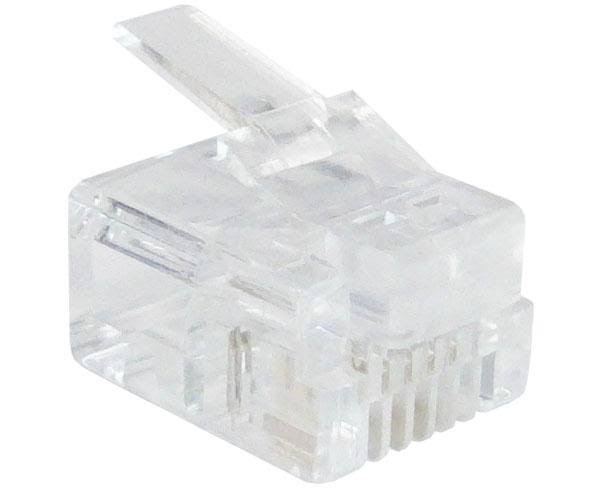 RJ11 Modular Plug, 4 Conductor Phone Jack for Solid or Stranded Cable