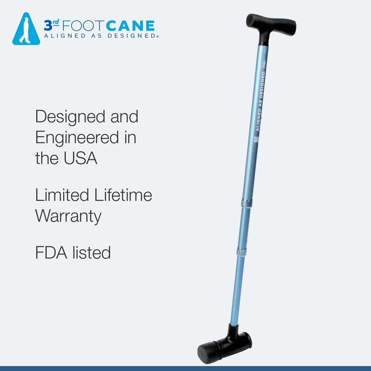 The 3rd Foot Cane by Aligned As Designed, Best Cane for Balance, Posture & Stability, The Third Foot Cane, Rehab Cane, The Drop Foot Cane
