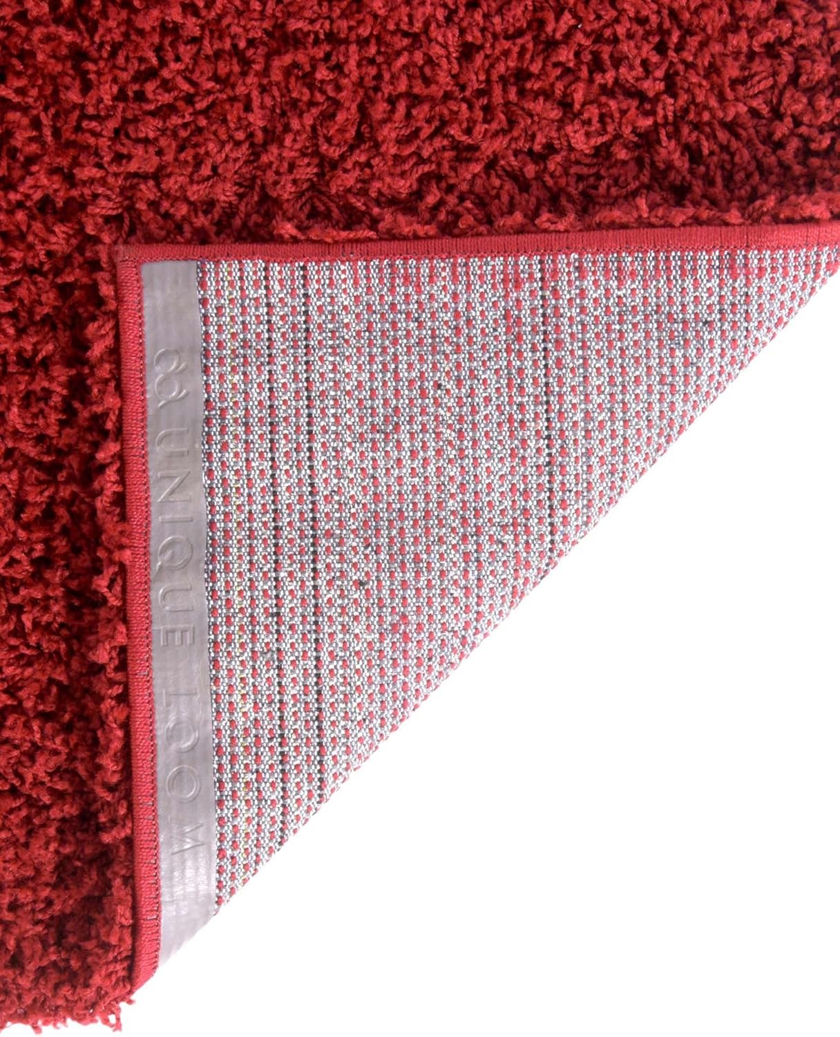 Rugs.com - Über Cozy Solid Shag Collection Rug – 8' x 11' Cherry Red Shag Rug Perfect for Living Rooms, Large Dining Rooms, Open Floorplans